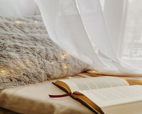 Calm reading place near a window